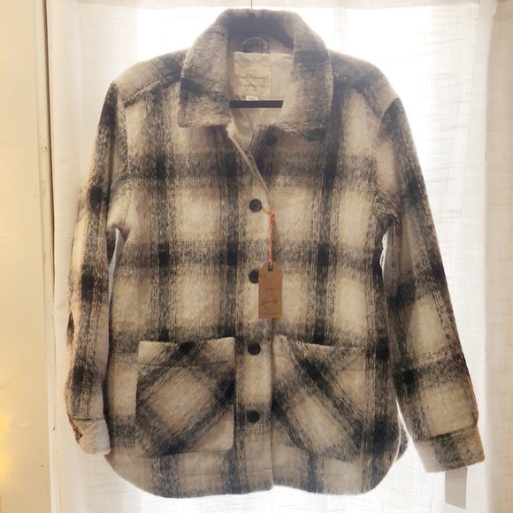 Weatherproof Vintage Button Up Plaid Jacket Blue/Beige NWT - Picture 1 of 9